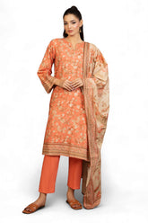 3 Piece Printed Cotton Linen Suit with Dupatta WNS-52057