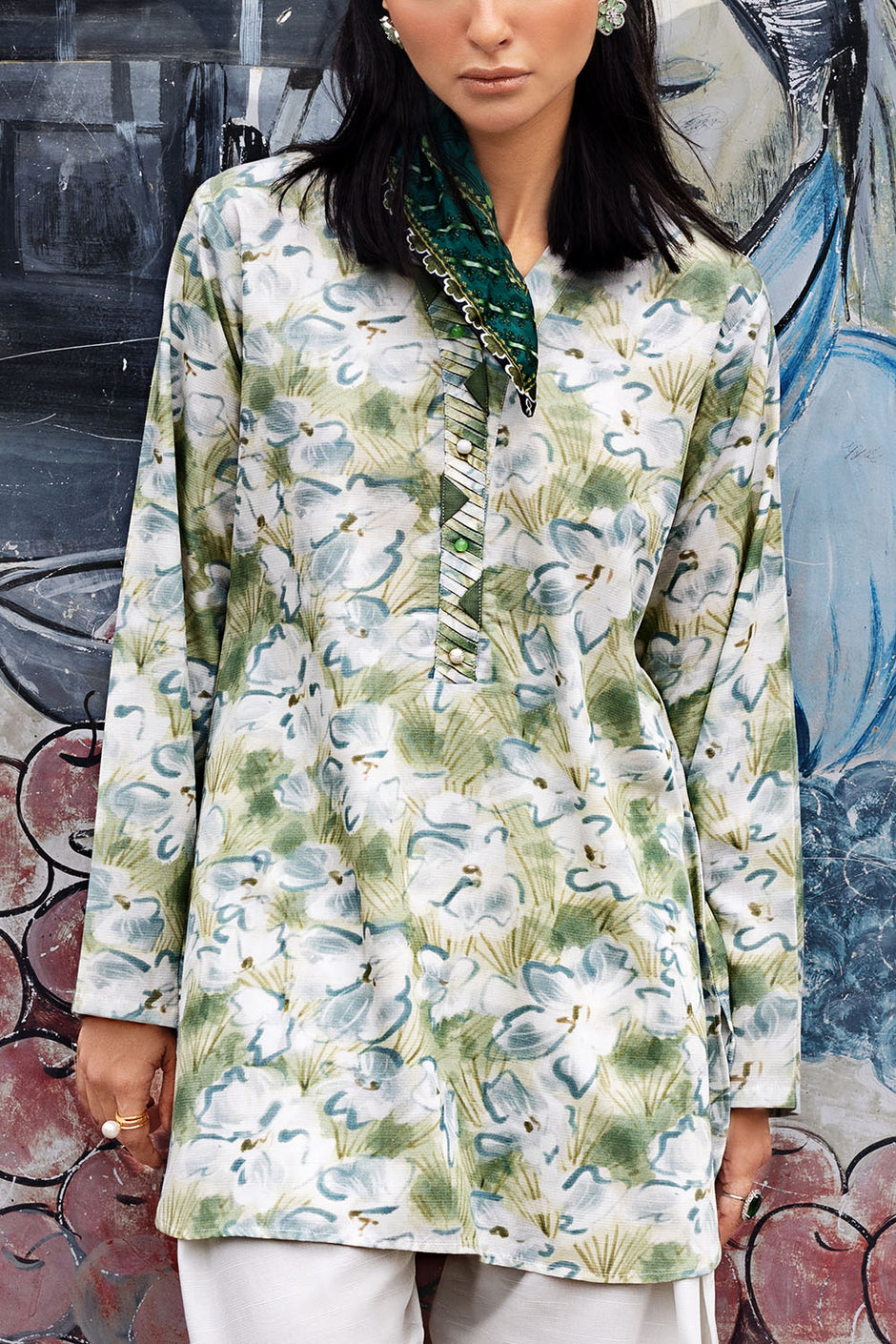 2 Piece Printed Cotton Linen Khaddar Suit