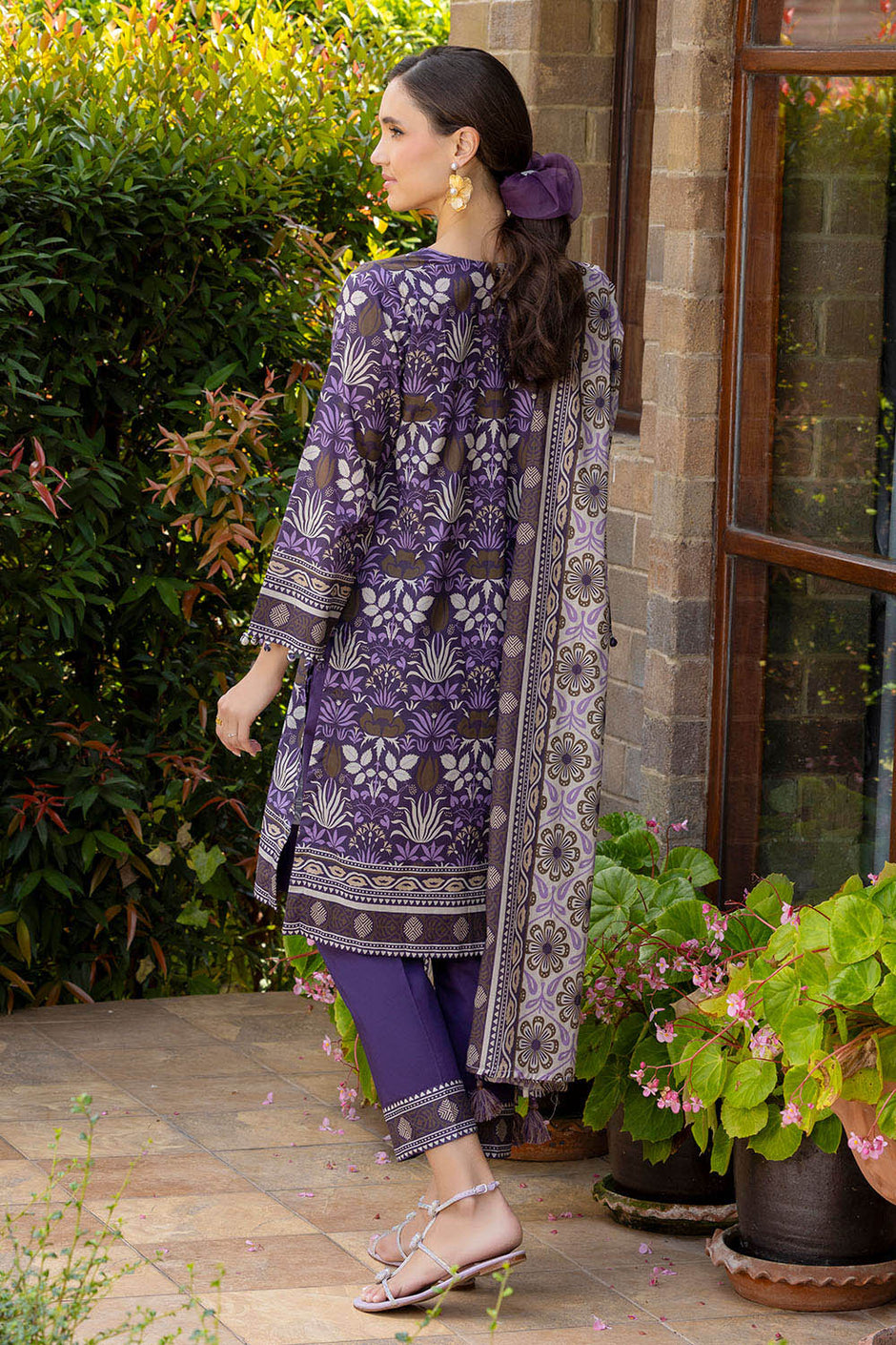 3 Piece Printed Cambric Suit with Lawn Dupatta