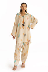 2 Piece Printed Jacquard Slub Khaddar Shirt and Trouser SCT-52002