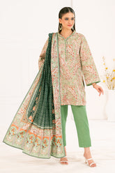 3 Piece Printed Khaddar Suit with Dupatta K-52043