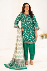 3 Piece Printed Khaddar Suit with Dupatta K-52065