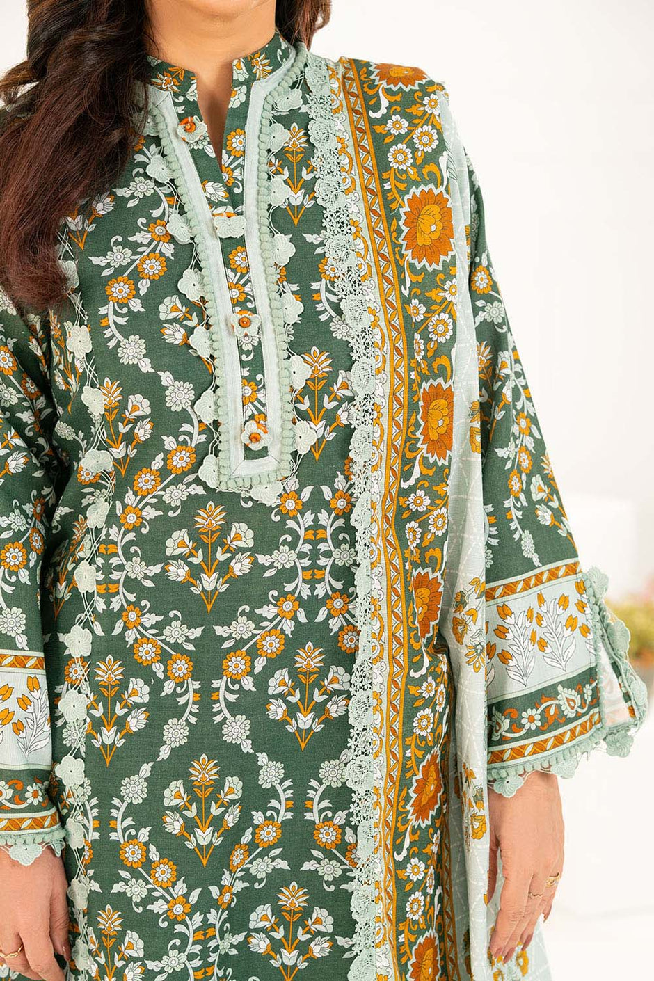 3 Piece Printed Khaddar Suit with Dupatta