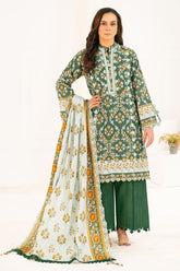 3 Piece Printed Khaddar Suit with Dupatta K-52083