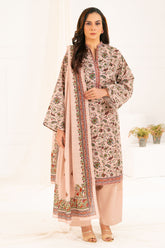 3 Piece Printed Khaddar Suit with Dupatta K-52091
