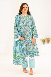 3 Piece Printed Khaddar Suit with Dupatta K-52093