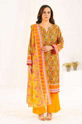 3 Piece Printed Khaddar Suit with Dupatta K-52099