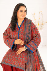 3 Piece Printed Khaddar Suit with Dupatta K-52107