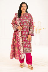 3 Piece Printed Khaddar Suit with Dupatta K-52109