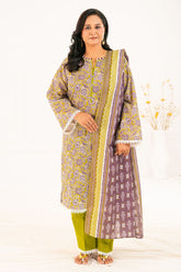 3 Piece Printed Khaddar Suit with Dupatta K-52116