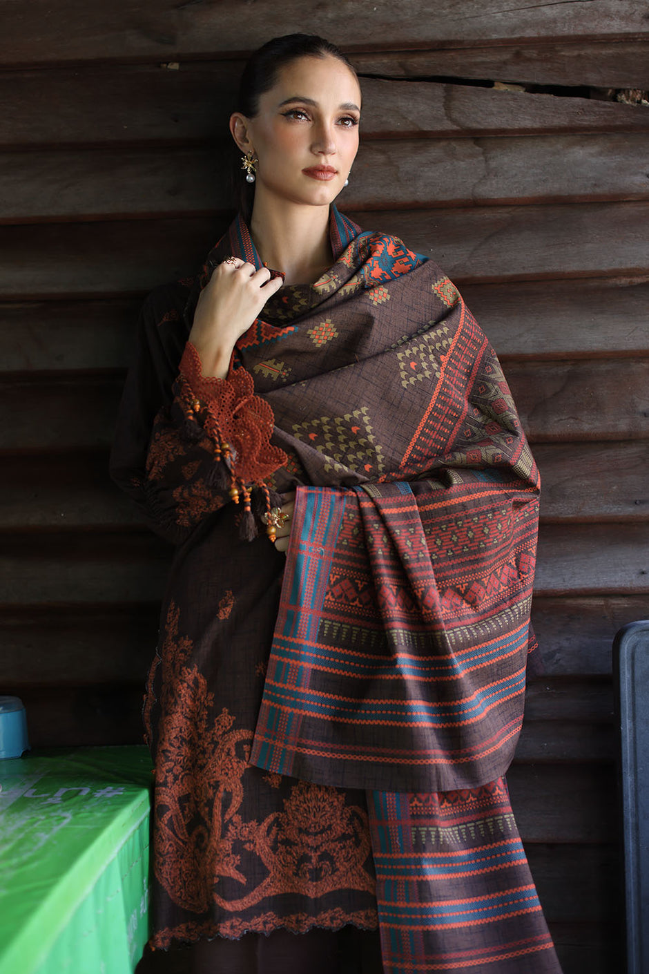 3 Piece Printed Khaddar Suit with Printed Khaddar Dupatta