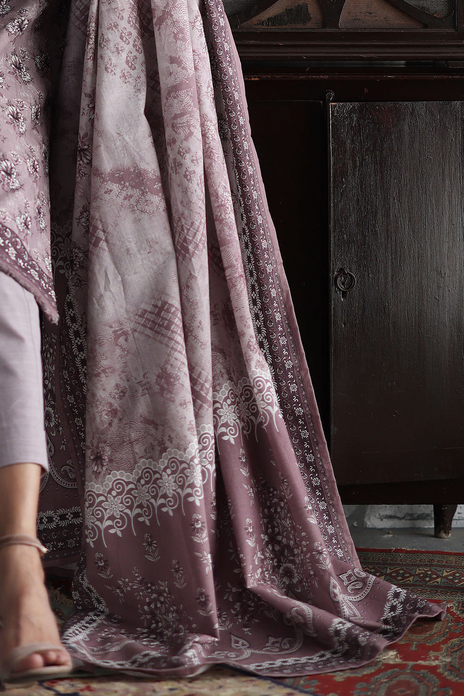 3 Piece Printed Khaddar Suit with Printed Khaddar Dupatta
