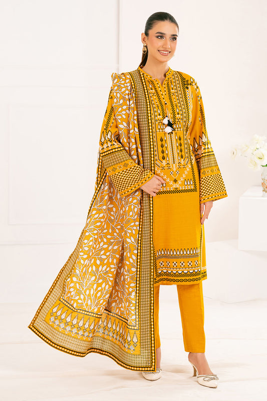 3 Piece Printed Khaddar Suit with Dupatta WNS-52021