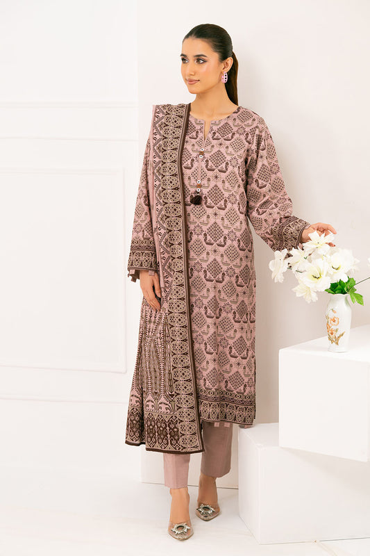3 Piece Printed Khaddar Suit with Dupatta WNS-52026