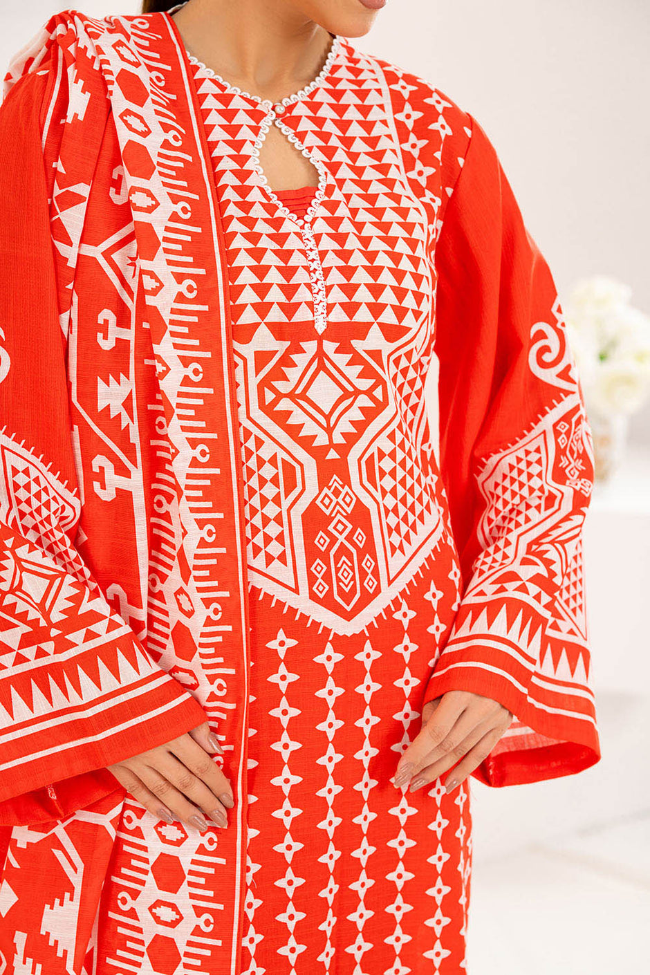3 Piece Printed Khaddar Suit with Dupatta