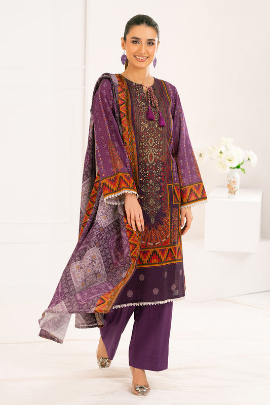 3 Piece Printed Khaddar Suit with Dupatta WNS-52034
