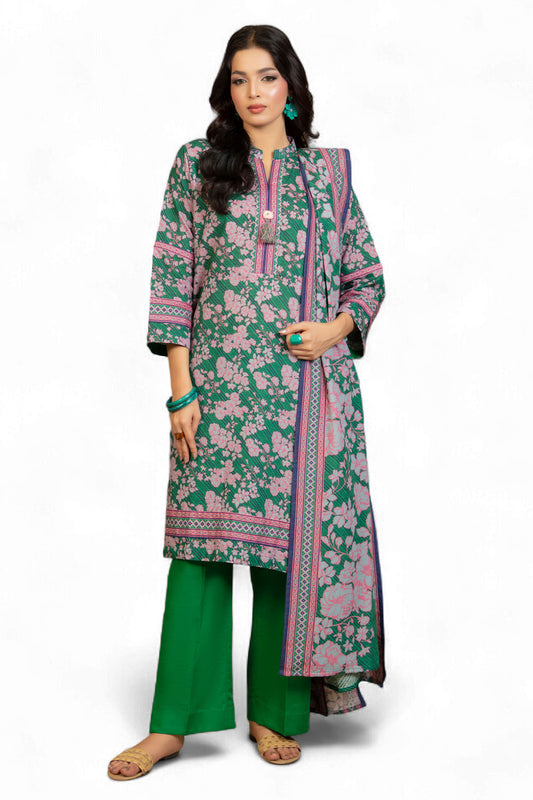 3 Piece Printed Khaddar Suit with Dupatta WNS-52058