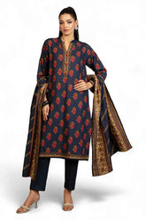 3 Piece Printed Khaddar Suit with Dupatta WNS-52062
