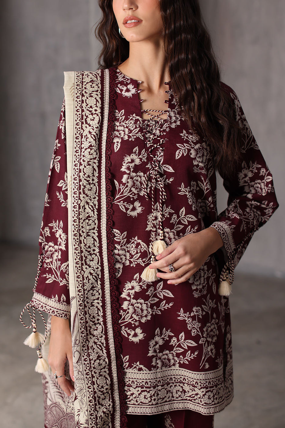 3 Piece Printed Khaddar Suit with Printed Khaddar Dupatta