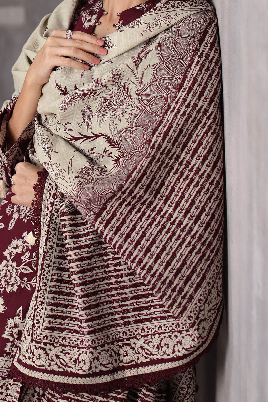 3 Piece Printed Khaddar Suit with Printed Khaddar Dupatta