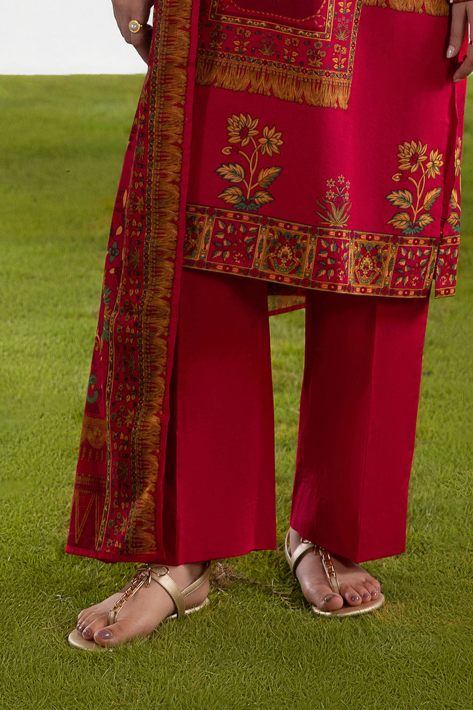 3 Piece Embroidered Printed Lawn Suit with Printed Lawn Dupatta