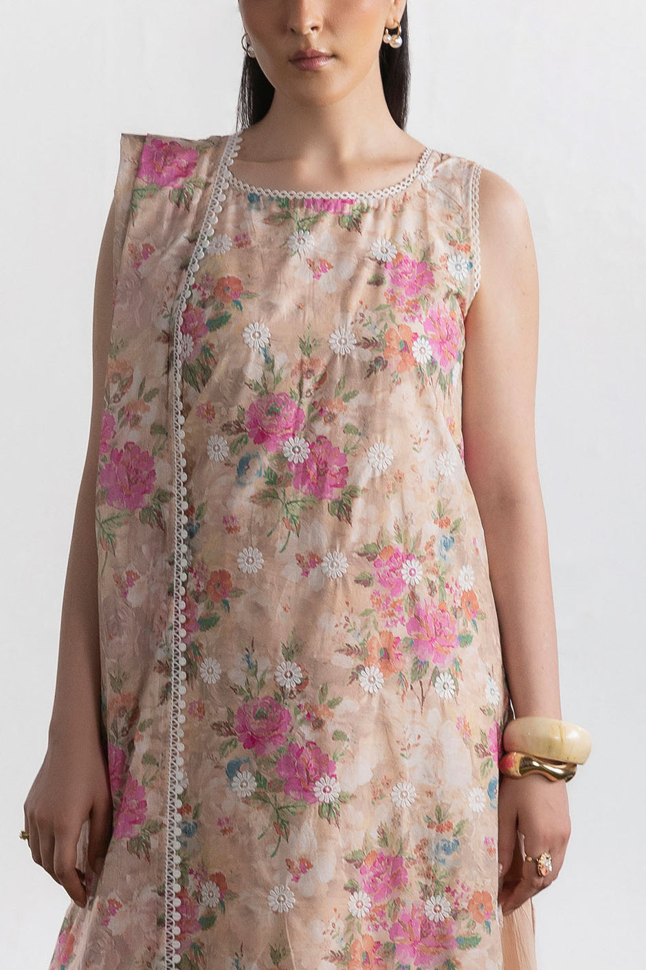 3 Piece Embroidered Printed Lawn Suit with Printed Lawn Dupatta