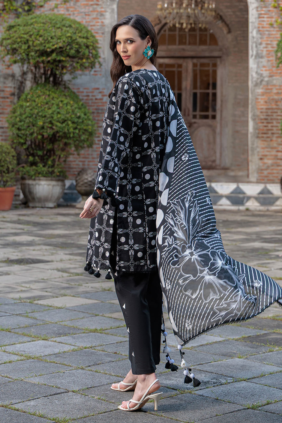 3 Piece Printed Lawn Suit with Embroidered Neckline