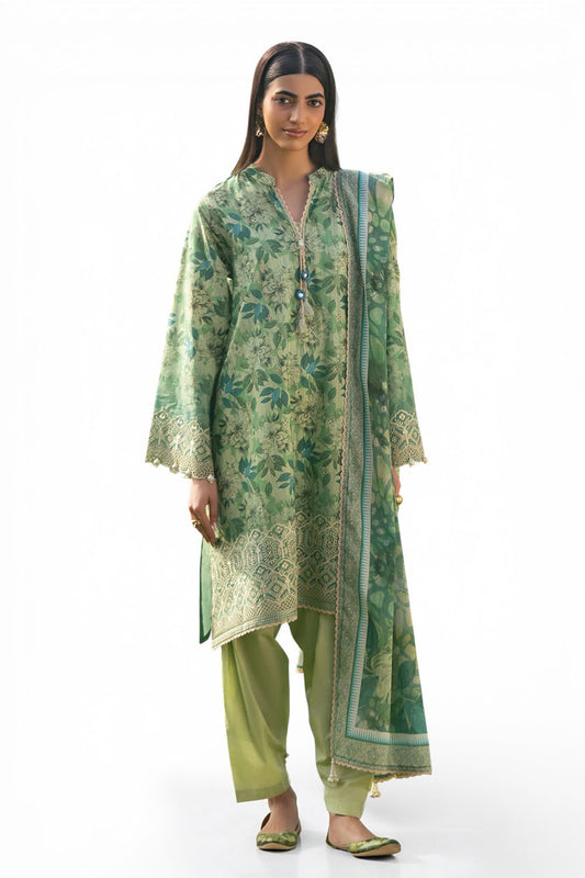 3 Piece Embroidered Printed Lawn Suit with Dupatta CL-52637