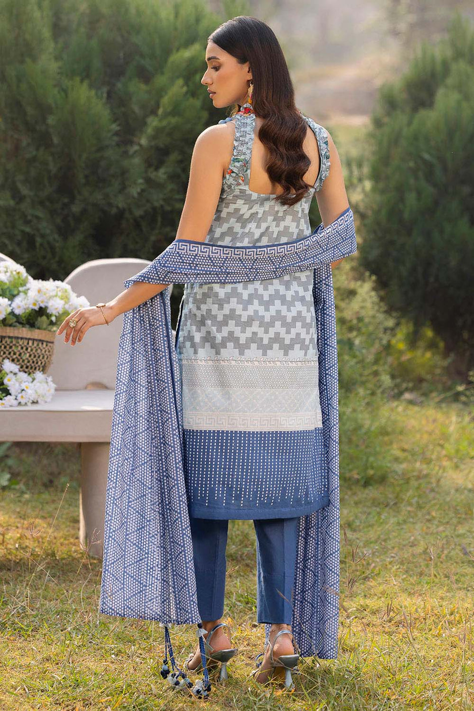 3 Piece Embroidered Printed Lawn Suit with Dupatta