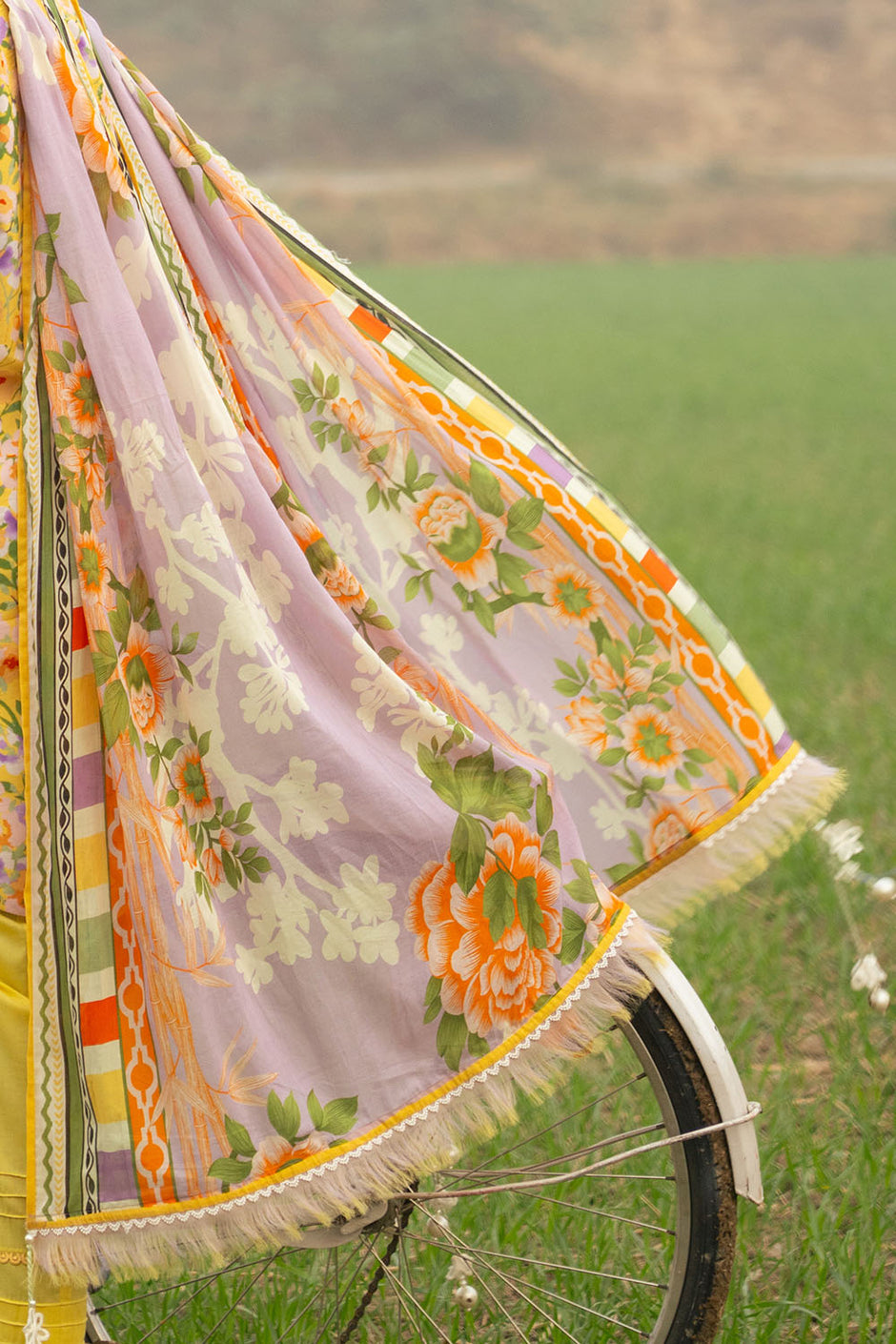 3 Piece Embroidered Printed Lawn Suit with Embroidered Neckline