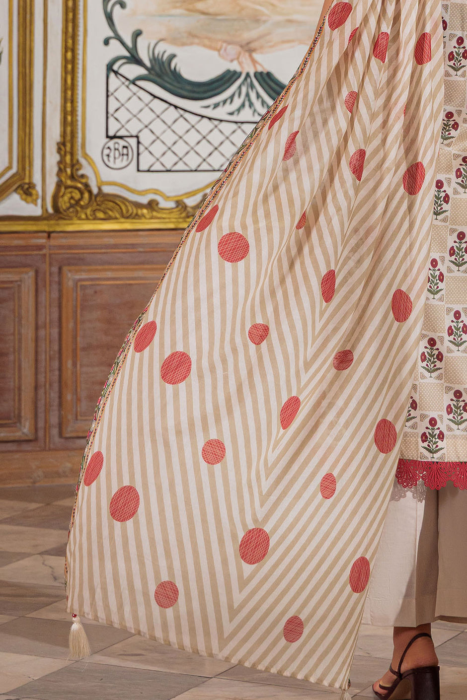 3 Piece Printed Lawn Suit with Embroidered Neckline