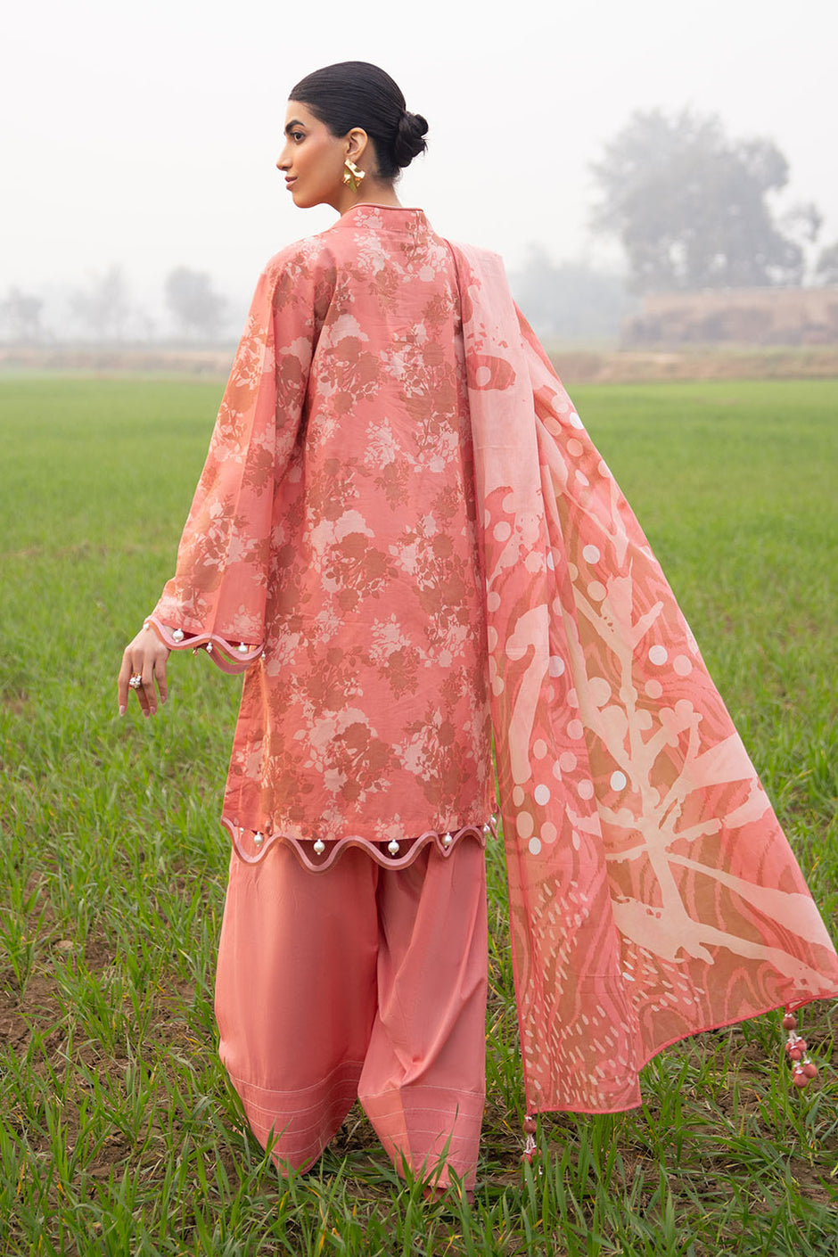 3 Piece Embroidered Printed Lawn Suit with Dupatta