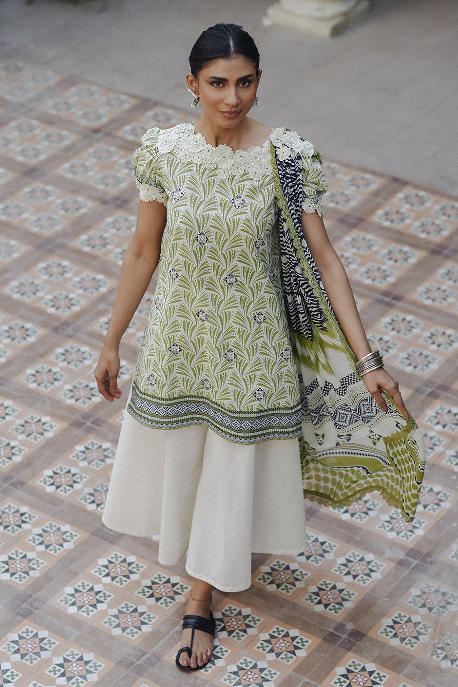 3 Piece Embroidered Printed Lawn Suit with Lawn Dupatta