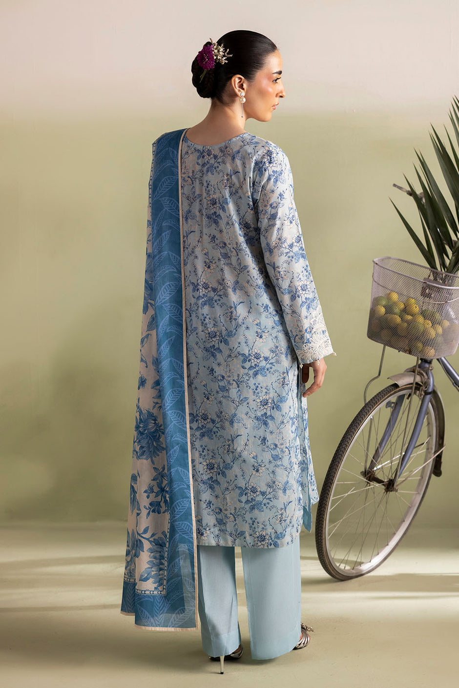 3 Piece Embroidered Printed Lawn Suit with Printed Lawn Dupatta
