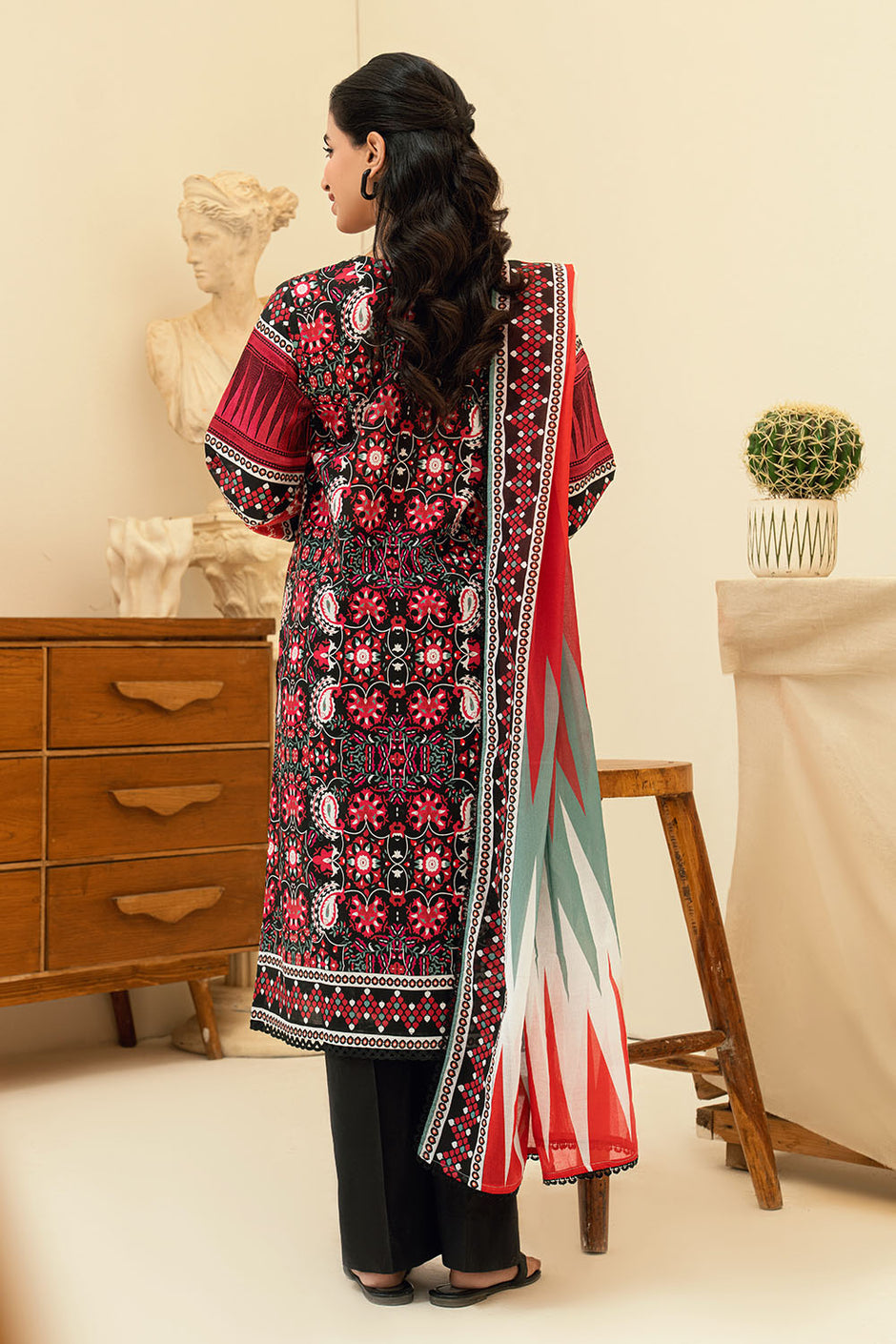 3 Piece Printed Lawn Suit with Embroidered Neckline