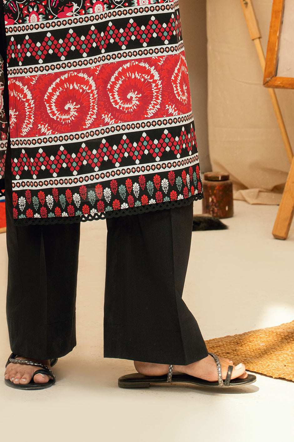 3 Piece Printed Lawn Suit with Embroidered Neckline
