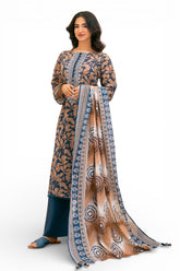 3 Piece Printed Lawn Suit with Embroidered Neckline SD-52200