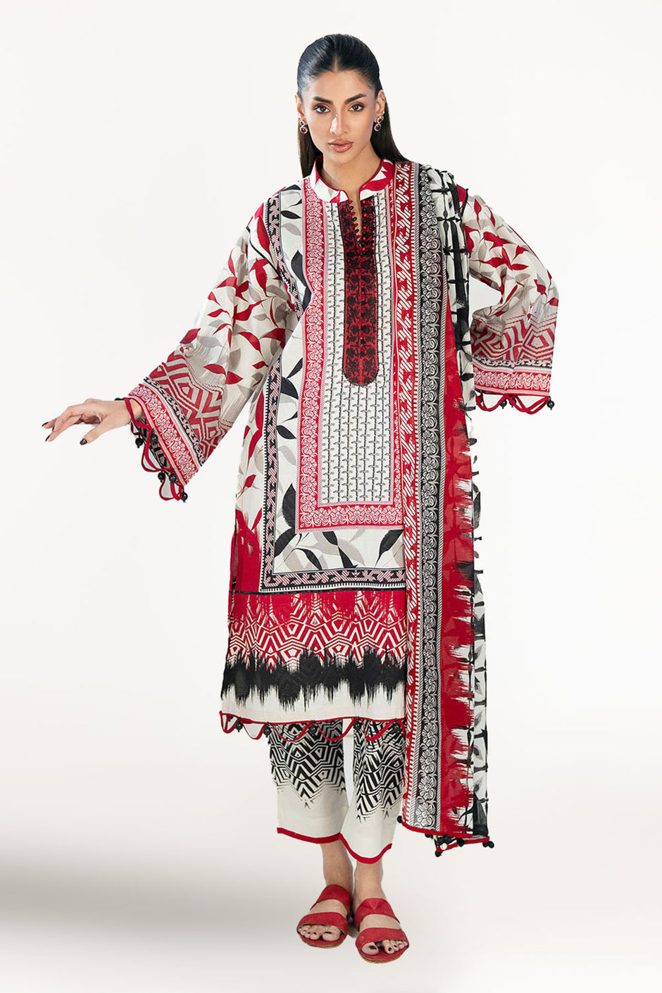 3 Piece Embroidered Printed Lawn Suit CL-62227