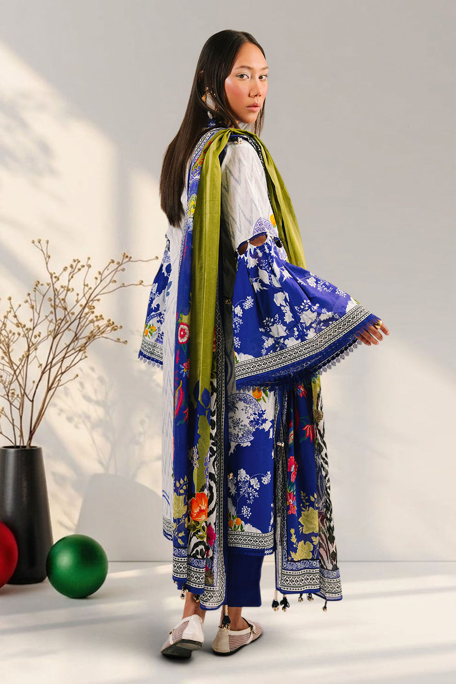 3 Piece Printed Cotton Suit with Printed Lawn Dupatta