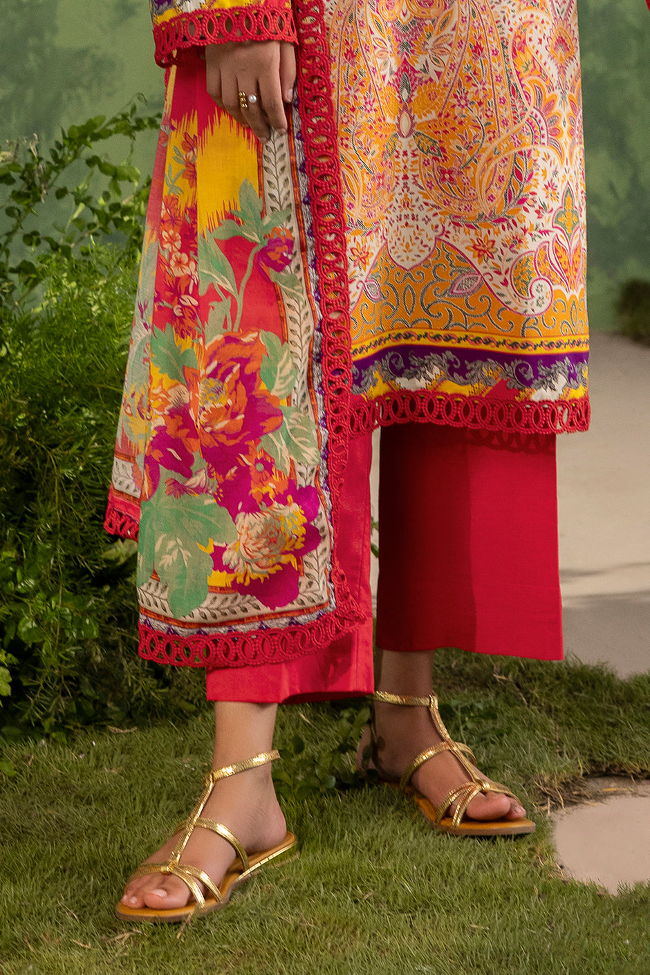 3 Piece Printed Cotton Suit with Printed Lawn Dupatta