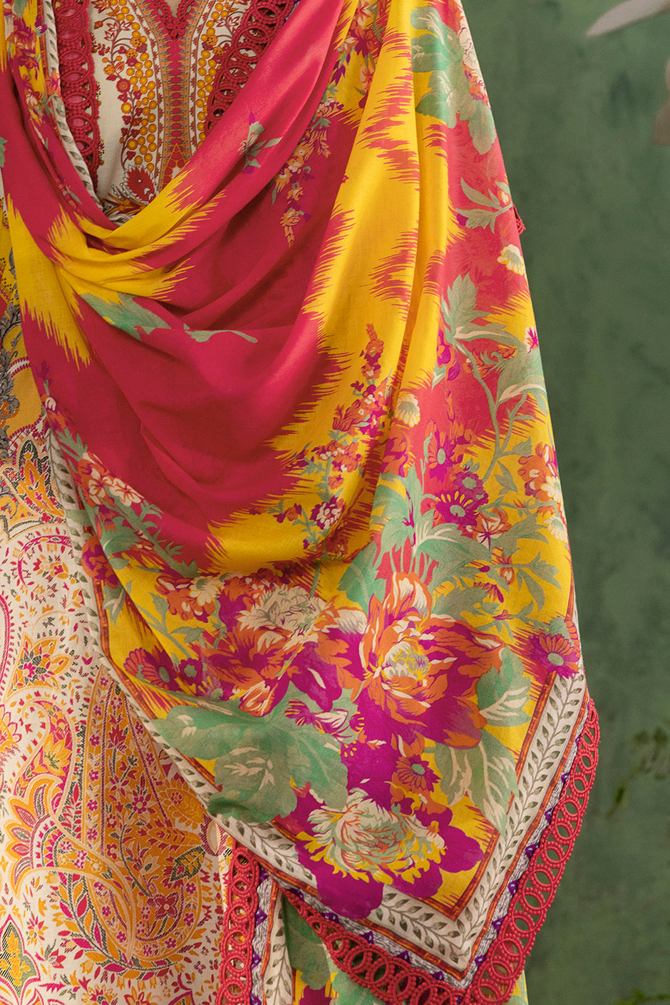 3 Piece Printed Cotton Suit with Printed Lawn Dupatta