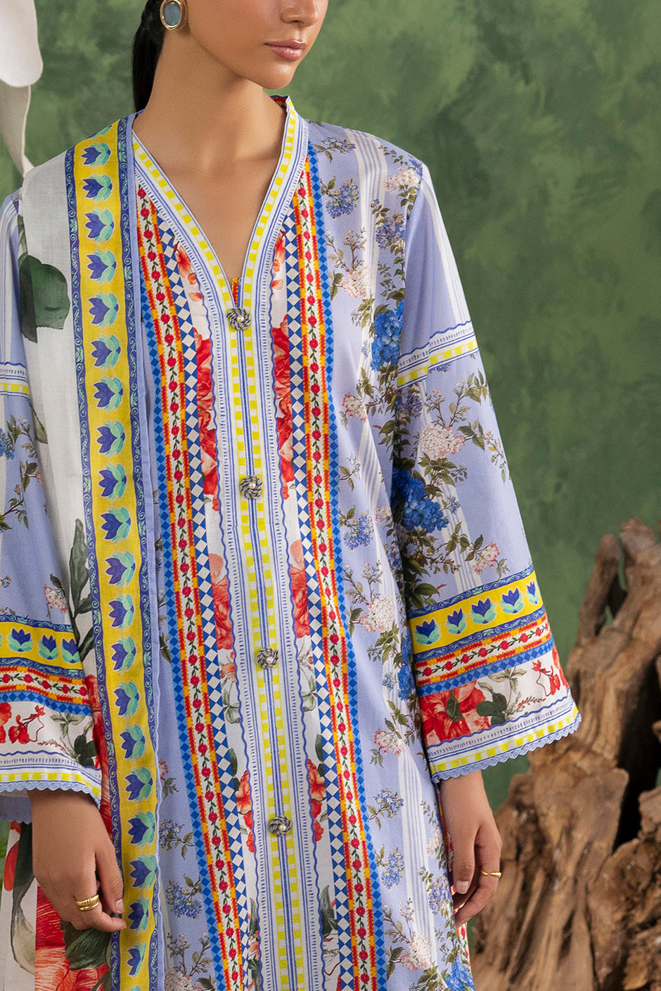 3 Piece Printed Cotton Suit with Printed Lawn Dupatta