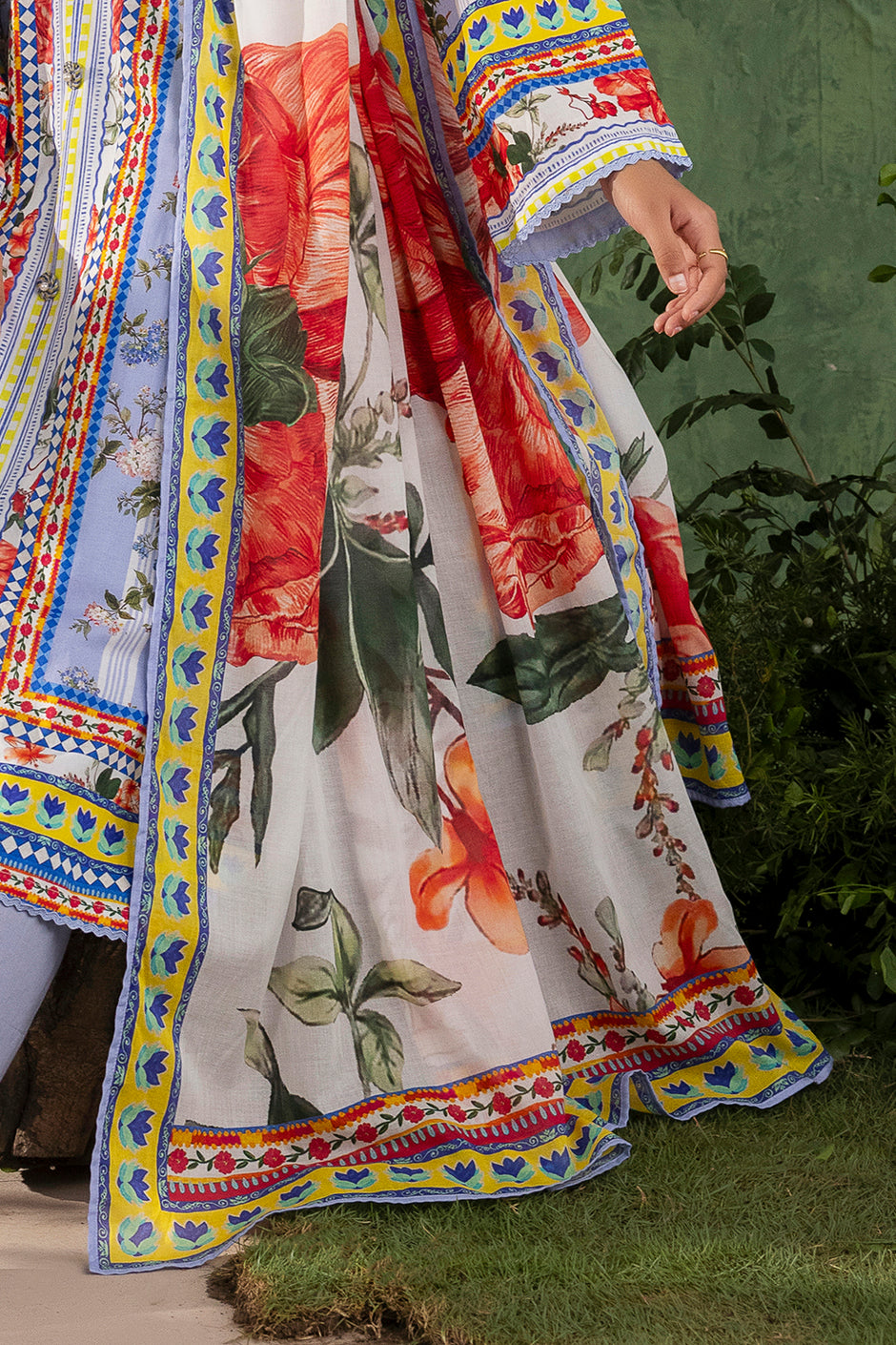 3 Piece Printed Cotton Suit with Printed Lawn Dupatta