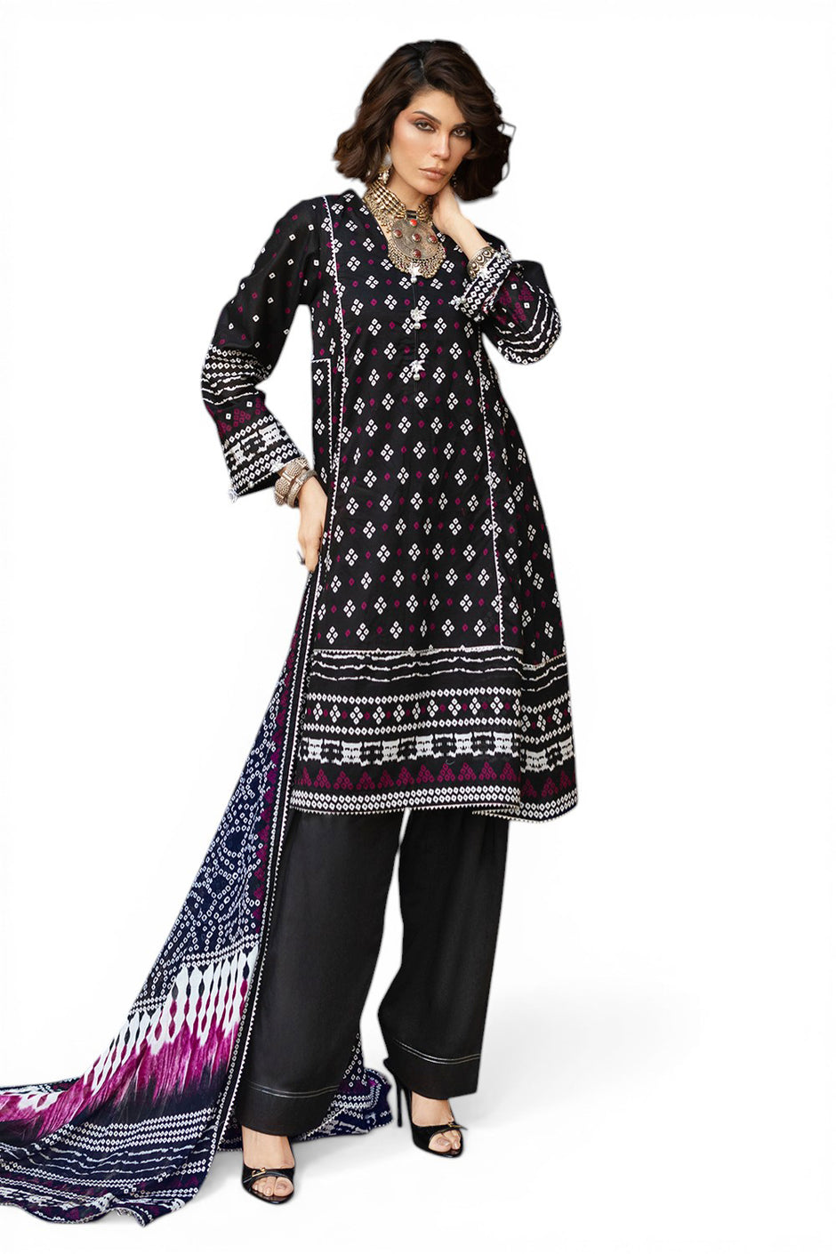 3 Piece Printed Lawn Suit CL-52175 A