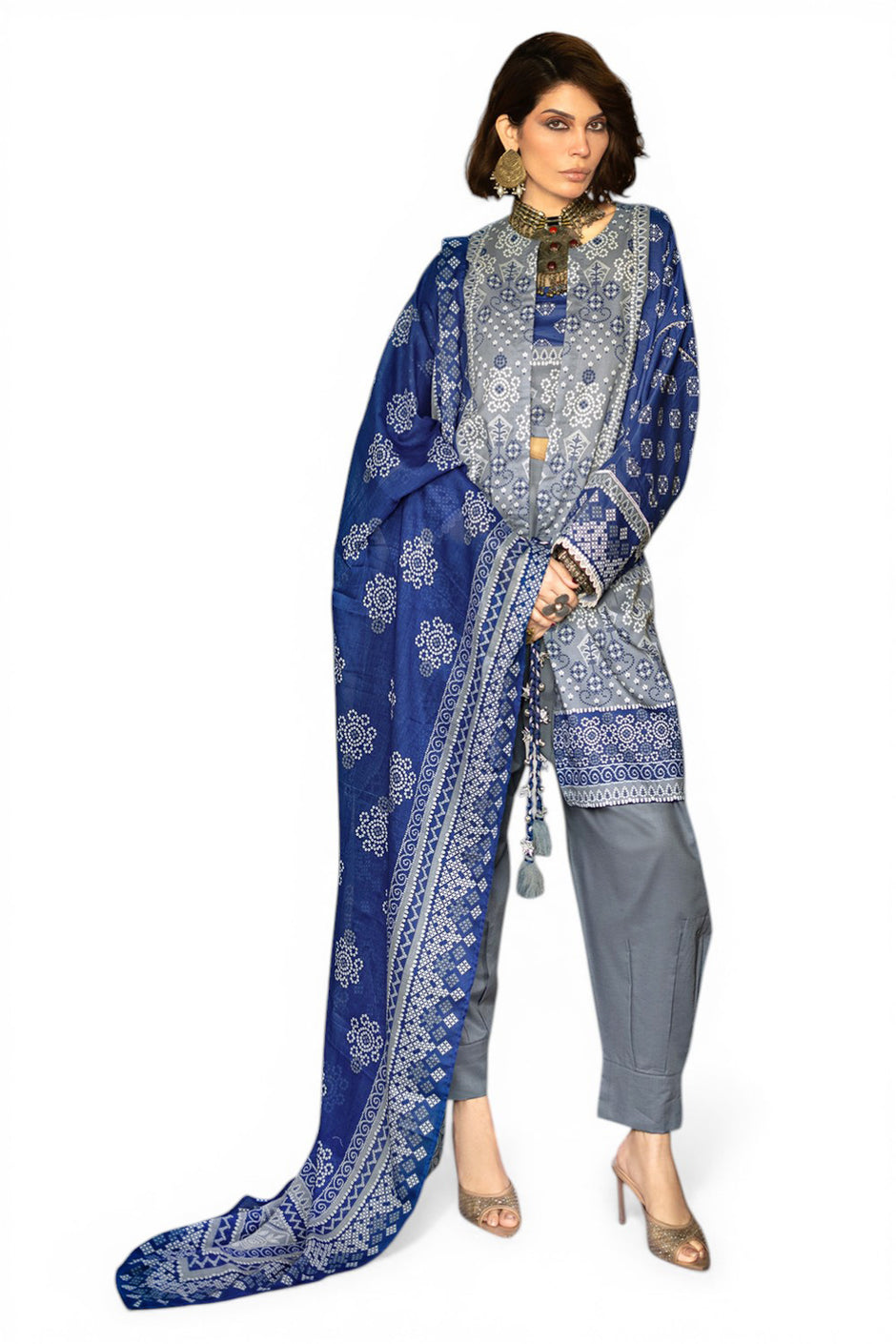 3 Piece Printed Lawn Suit CL-62027 B
