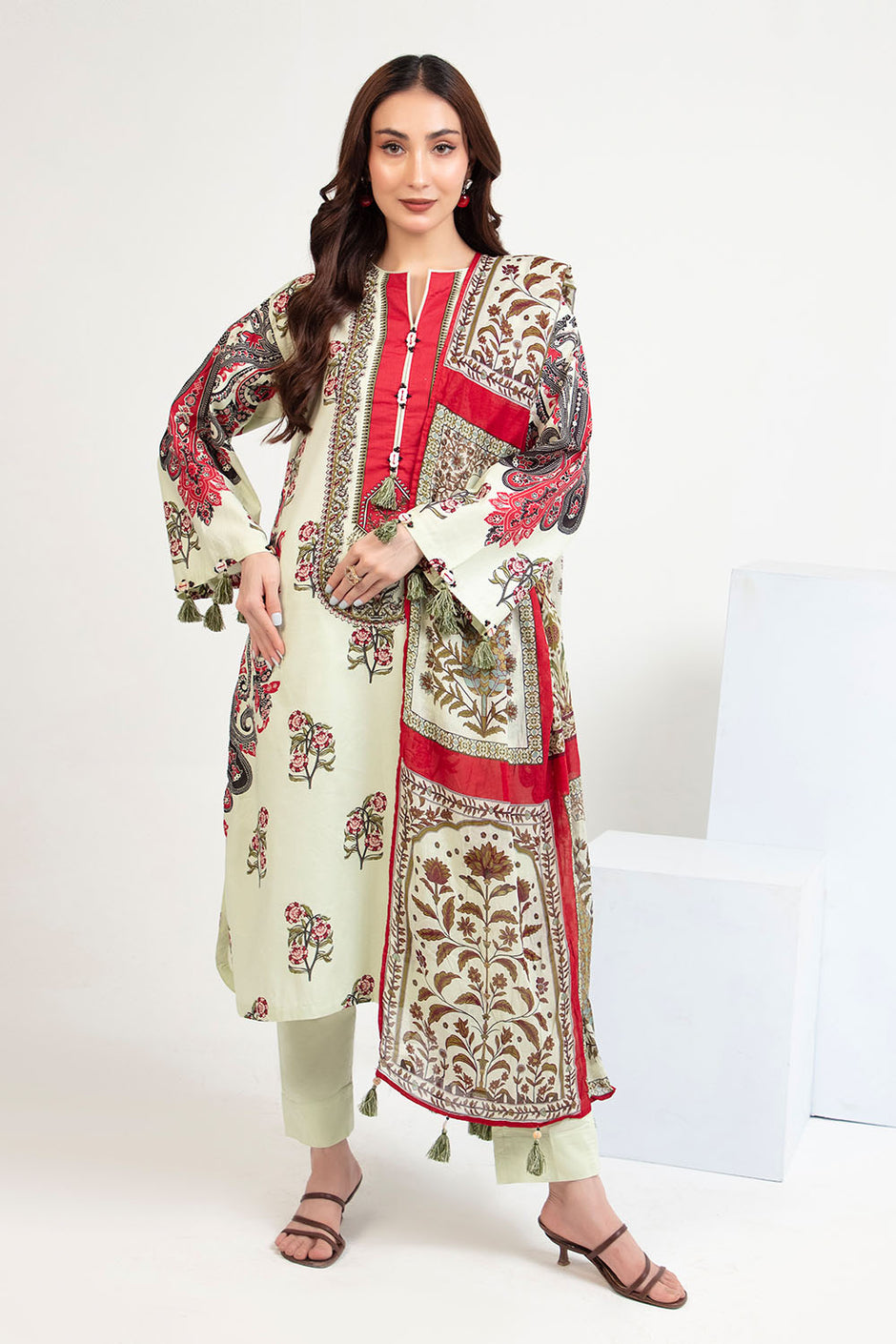3 Piece Printed Lawn Suit with Dupatta