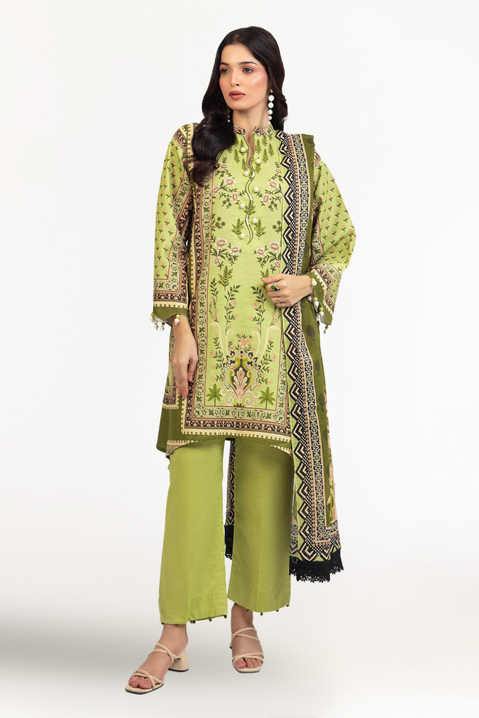 3 Piece Printed Lawn Suit CL-62072 B