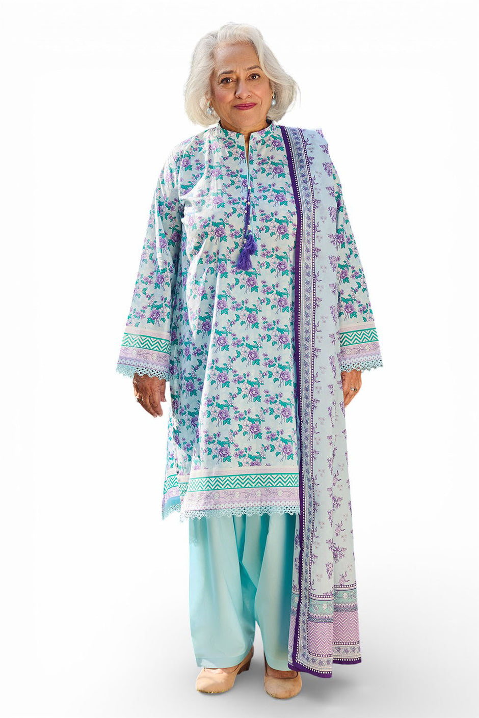 3 Piece Printed Lawn Suit with Dupatta