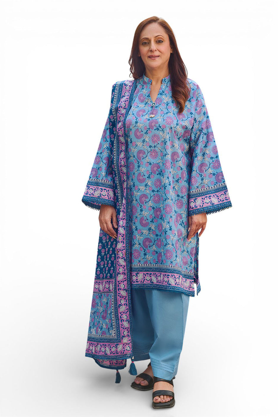 3 Piece Printed Lawn Suit with Dupatta