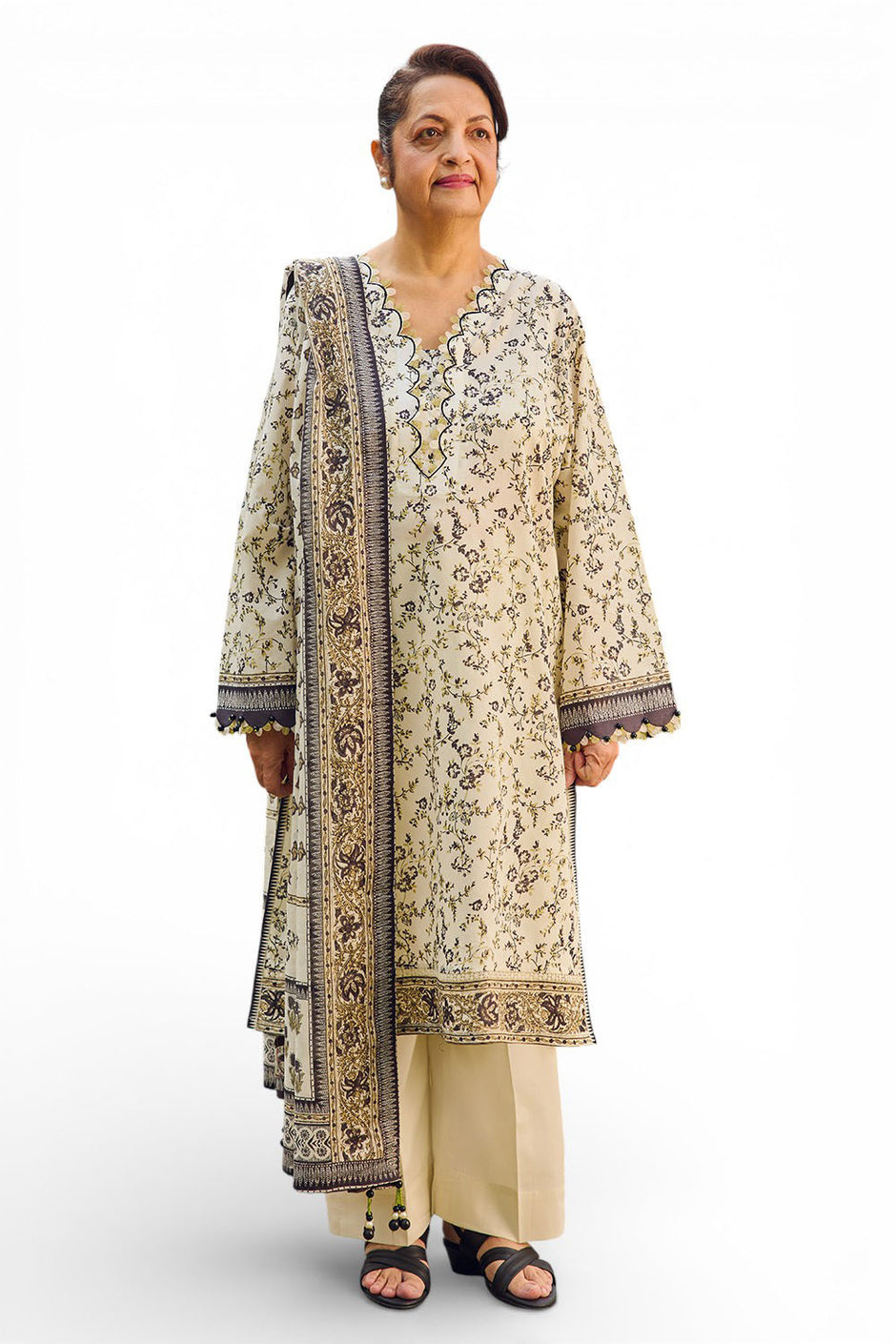 3 Piece Printed Lawn Suit with Dupatta